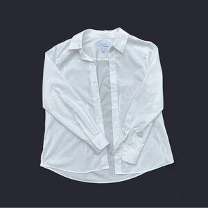 Foxcroft women’s size 8 White Casual Button Down long sleeve dress shirt